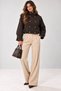 Women's Cropped Trench Coat with Mock Neck, Double-Breasted Buttons, Relaxed Fit, Transitional Jacket - 6