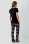 Women's Short-Sleeved Pajama Set Made of Soft-Textured Modal-Cotton Blend - 4