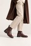 Women's Elasticated Dark Brown Patent Leather Short Heel Winter Boots with Non-Slip Sole Tr01Mk06B - 6