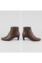 (Pine Cone) Women's Casual Zip-Up Boots with Short Heels—COFFEE - 6