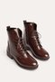 Women's Winter thick sole dark brown patent leather casual boots TR01MK03D - 4