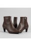 (Pine Cone) Women's Casual Zip-Up Boots with Short Heels—COFFEE