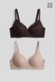 Women's Two-Piece Shaping / Sculpting Lace Bra, Nude-Dark Brown - 5