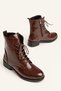 Women's Winter thick sole dark brown patent leather casual boots TR01MK03D - 6