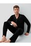 100% Cotton Men's Button-Front Long-Sleeve Pajama Set, Boxed - 2