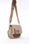 Front zippered shoulder bag, khaki - 2