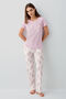 Women's Short-Sleeved Pajama Set Made of Soft-Textured Modal-Cotton Blend