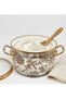 18 CM DIAMETER, 2-LITER ENAMELED POT WITH BIRD DECOR AND STEEL HANDLES - 2