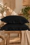 DOUBLE-SIZE BLACK RUFFLED BED SPREAD AND 2 PILLOWCASES - 3