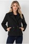 Women's Trendy Double-Breasted Short-Sleeved, Double-Buttoned, Lined Melton Coat - 4
