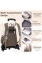 Rolling School Backpack for Boys Girls Khaki Trolley Bag - 5