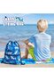 Kids Drawstring Gym Bag with Great White Shark Design, Waterproof Polyester, Zippered Pocket, Adjust - 5