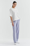 Women's Elastic Waist Sweat Bottoms with Side Stripe Detail - 3