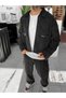 Black Washed Jacket with Zippered Pockets JJ-136 - 3