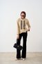 Women's Jacket with Embroidery and Lace Details, Cream - 4