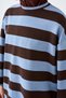 Women's crew neck striped sweatshirt - blue - 5