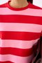 Women's crew neck striped sweatshirt - pink - 5