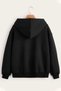 Printed Zipper Hooded Cardigan Unisex Oversize Black Hoodie Streetwear Men Women - 2