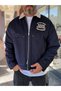 Navy Velvet Jacket with Embossed Collar RES-7004 - 5