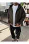 Khaki Hooded Transitional Jacket JJ-141 - 2