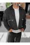Black Washed Jacket with Zippered Pockets JJ-136 - 5