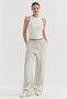 Women's Textured Pants with an Elastic Waistband - 2