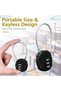 4 Pcs Combination Lock,3 Digit Combination Padlock Code Lock with Wire Rope Outdoor Waterproof Padlo - 4