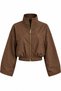 Brown Satin Bomber Jacket - 2y9663 - 51229