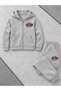 Busekids Unisex Sporty Printed Zipper Hooded Top and Bottom Set