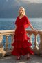 Astra V-Neck Tiered Pleated Long Chiffon Evening Dress - 2