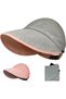Women Sun Visor,Double-Sided Ponytail Wide Brim Hat