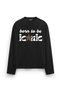 "Born To Be Iconic" Printed Long-Sleeve Oversized T-Shirt