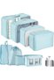 9 PCS Packing Cubes, Mesh Breathable Luggage Organizers Set