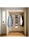 4-Tier Hanging Wardrobe Organizer with 12 Side Mesh Pockets, Grey Foldable Vertical Storage Shelf, S - 2