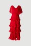 Astra V-Neck Tiered Pleated Long Chiffon Evening Dress - 7