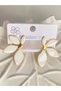 STEEL EARRINGS WITH WHITE-LEAVED FLOWERS - 3