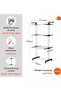 Clothes Hanger - Clothes Drying Rack 4-Tier Foldable Free Standing Clothes Hanger Adjustable Movable - 2