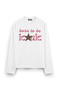 "Born To Be Iconic" Printed Long-Sleeve Oversized T-Shirt
