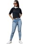 Women Collar Neck Half Sleeves Solid Boxy Loose Blouse (Moaw14Tp01) - 2