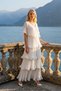 Astra V-Neck Tiered Pleated Long Chiffon Evening Dress - 3