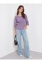 Lilac Long Sleeve Smocked Waist Blouse - 2