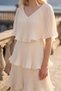 Astra V-Neck Tiered Pleated Long Chiffon Evening Dress - 4