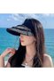 Women's Straw Sun Visor, Wide Brim Roll-up Foldable Beach Hat - 4