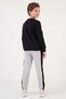 Boys' Round-Neck Sweatsuit Set with Striped Detail and Print - 4