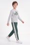 Boys' Round-Neck Sweatsuit Set with Striped Detail and Print