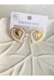 STEEL EARRINGS—HEART-SHAPED, WITH CREAM AND GOLD DETAILS - 5