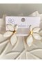 STEEL EARRINGS WITH WHITE-LEAVED FLOWERS - 2