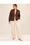 Plus Size Zippered Knitwear Cardigan with Button Accessories Brown - 6