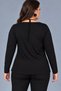 Plus Size Lace Tie Long Sleeve Blouse - 3