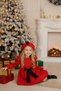 Girl's Red Sofia Cotton Bow Detailed New Year's Dress Cap Evening Dress Set - 5